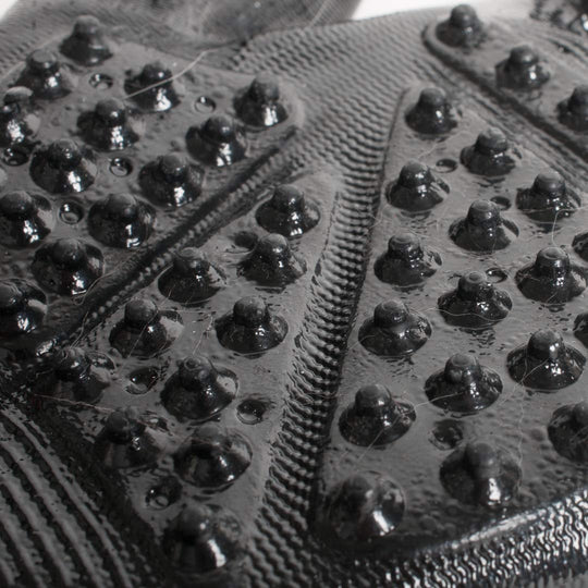 grooming gloves with bristled ridges for gentle hair removal