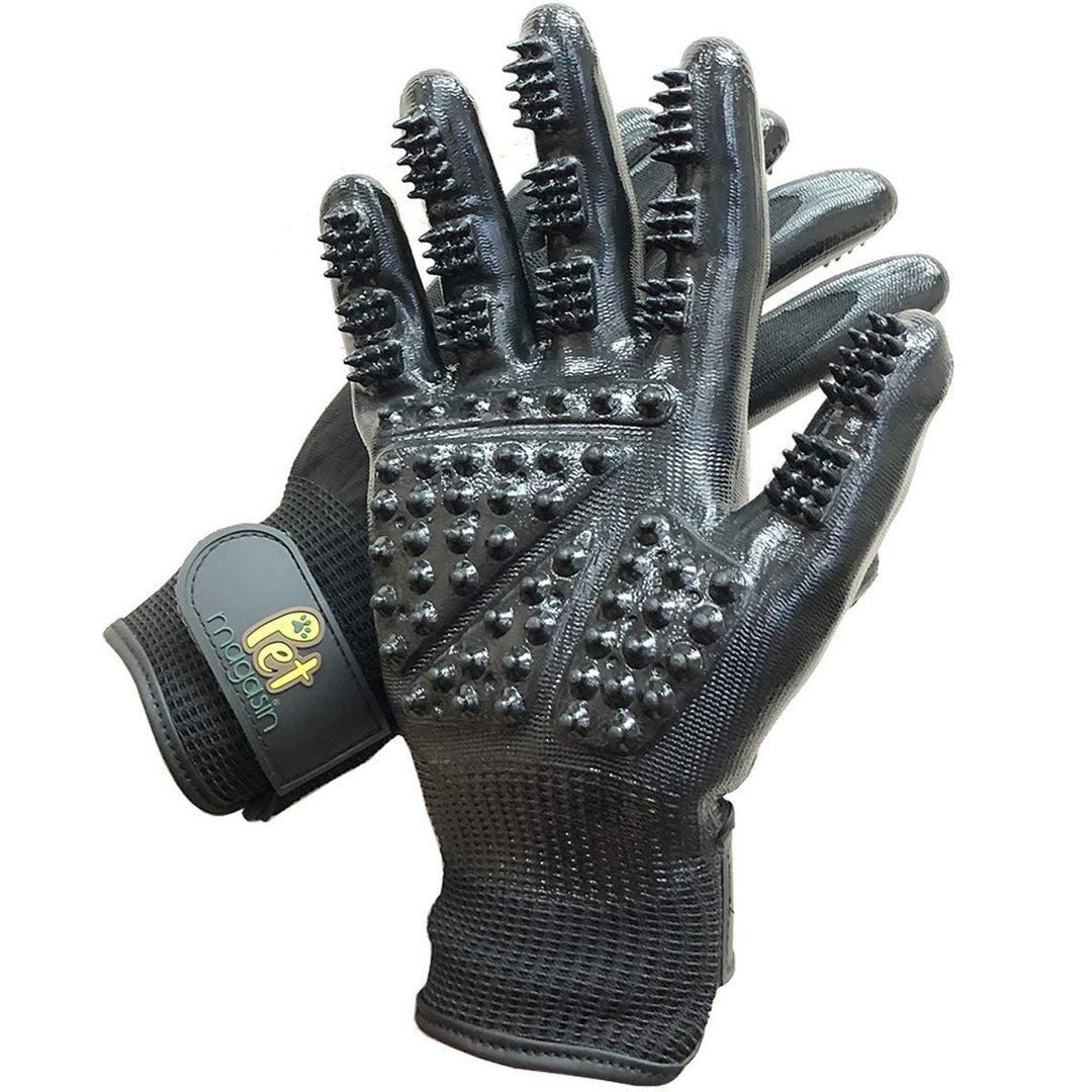 reusable one size grooming gloves remove hair grooming cats and dogs and horses