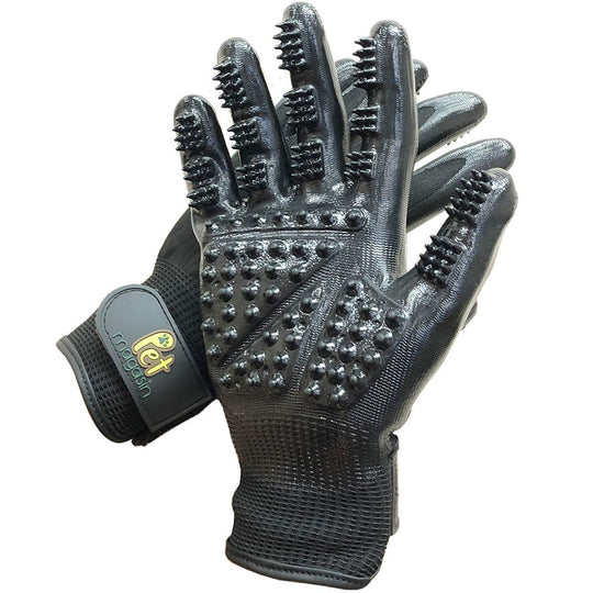 reusable one size grooming gloves remove hair grooming cats and dogs and horses