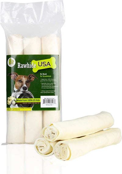 Rawhide Large Thick Rolls 9 to 10 inches Long-Lasting Chew Treat Toy for Medium and Large Dogs, FDA & USDA Approved - Pet Magasin