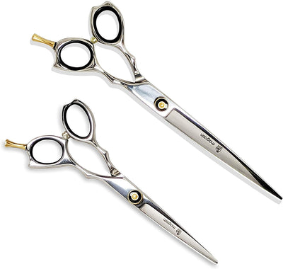 Pet Grooming Scissors (Pack of 2) Made of Japanese Stainless Steel, Lightweight, Strong and Durable - Pet Magasin