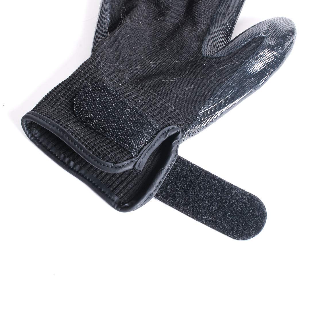 one size grooming gloves with strap for secure gloves comfortable