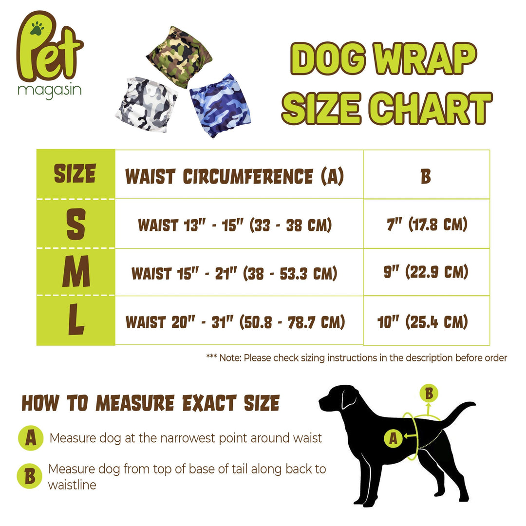 Pet Magasin Washable Belly Wrap for Male Dogs (3-Pack) | Pet Magasin