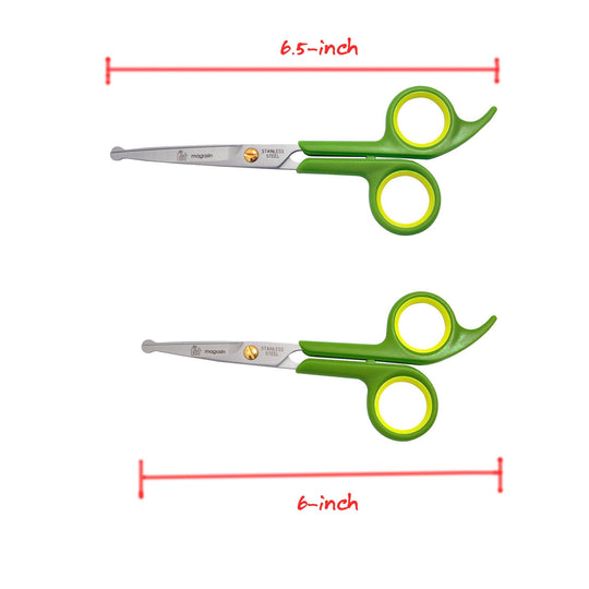 Two different scissors for home usage and toothed blades