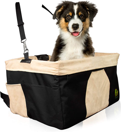 Waterproof Dog Car Booster Seat Made with Steel Frame & Removable Luxurious Faux Suede Cover for Easy & Convenience Travel | Pet Magasin