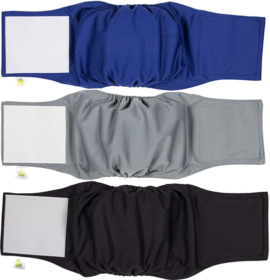 washable dog diaper wraps for male dogs urine incontinence black grey black